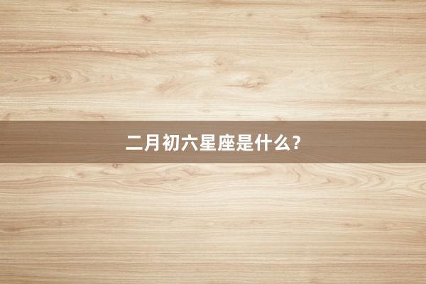 二月初六星座是什么？